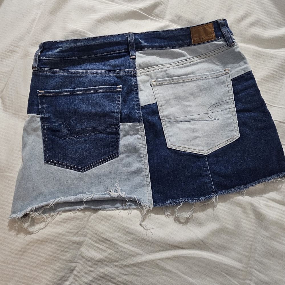 American Eagle Denim Mini Skirt sz 14 - Picture 4 of 8